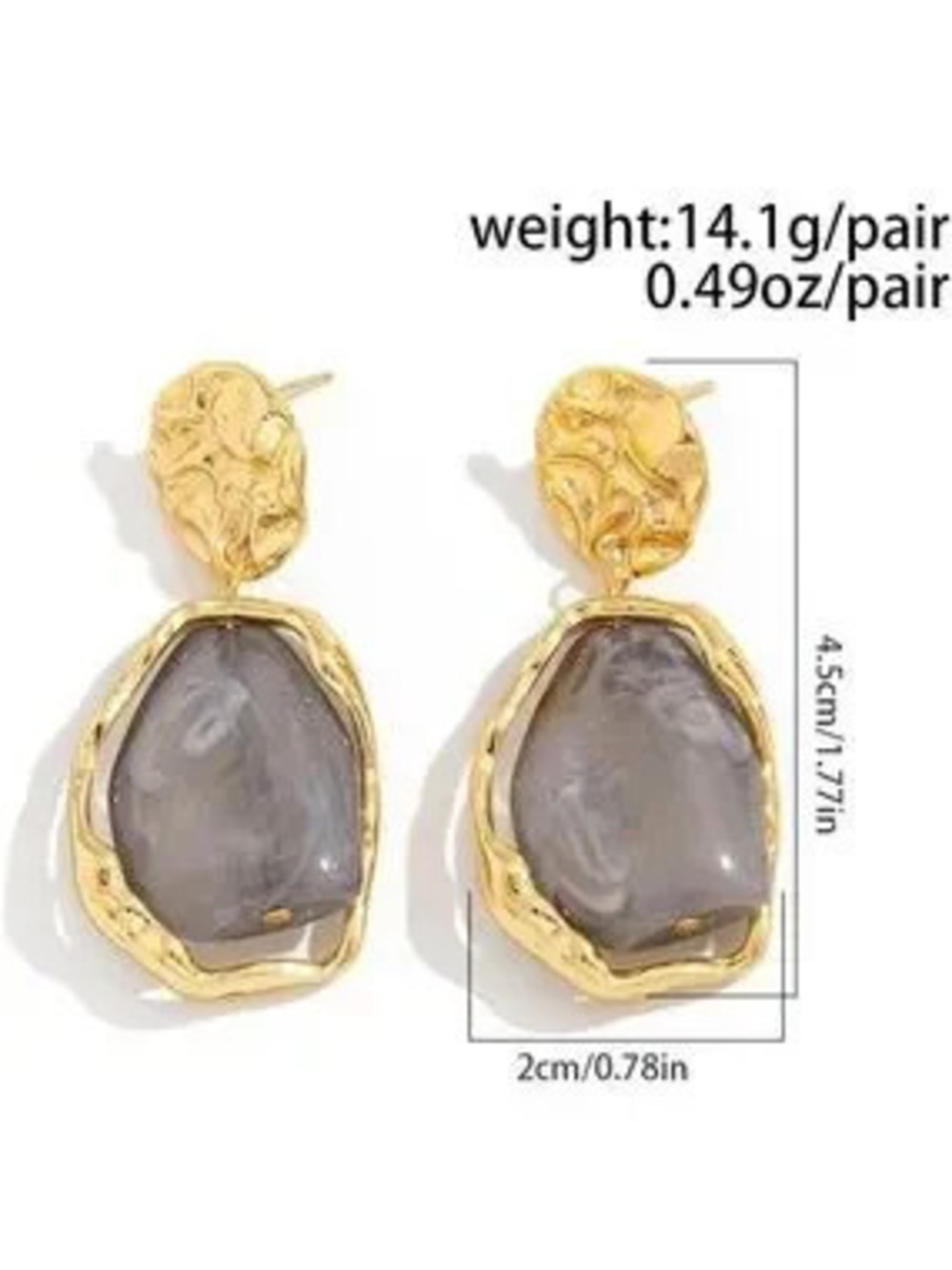 Lumiere Sculptural Grey Agate Earrings